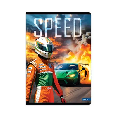 Корица на „Тетрадка LASTVA Speed, A5, 52 л., линиран офсет 80 г, корица 300 г, мат ламинат, UV лак"