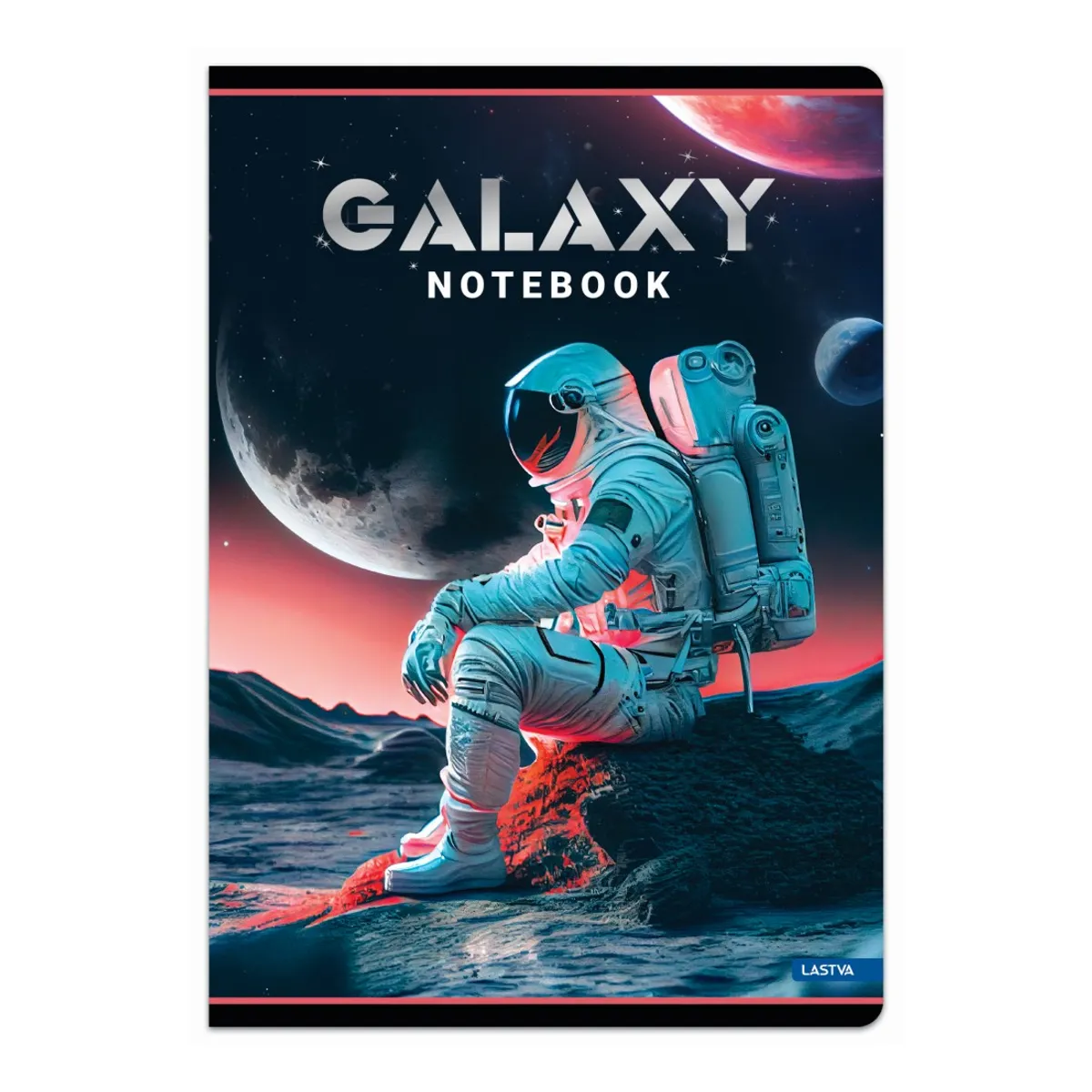Тетрадка LASTVA Galaxy, A4, 52 л., линиран офсет 80 г, корица 300 г, мат ламинат, релефно фолио