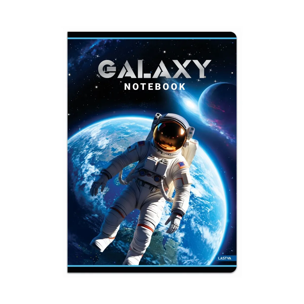 Тетрадка LASTVA Galaxy, A5, 52 л., линиран офсет 80 г, корица 300 г, мат ламинат, релефно фолио