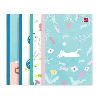 Корица на „Тетрадка Deli Sugar Life ENA558W, A5, 56 л., линиран офсет 70 г, корица ленен картон"