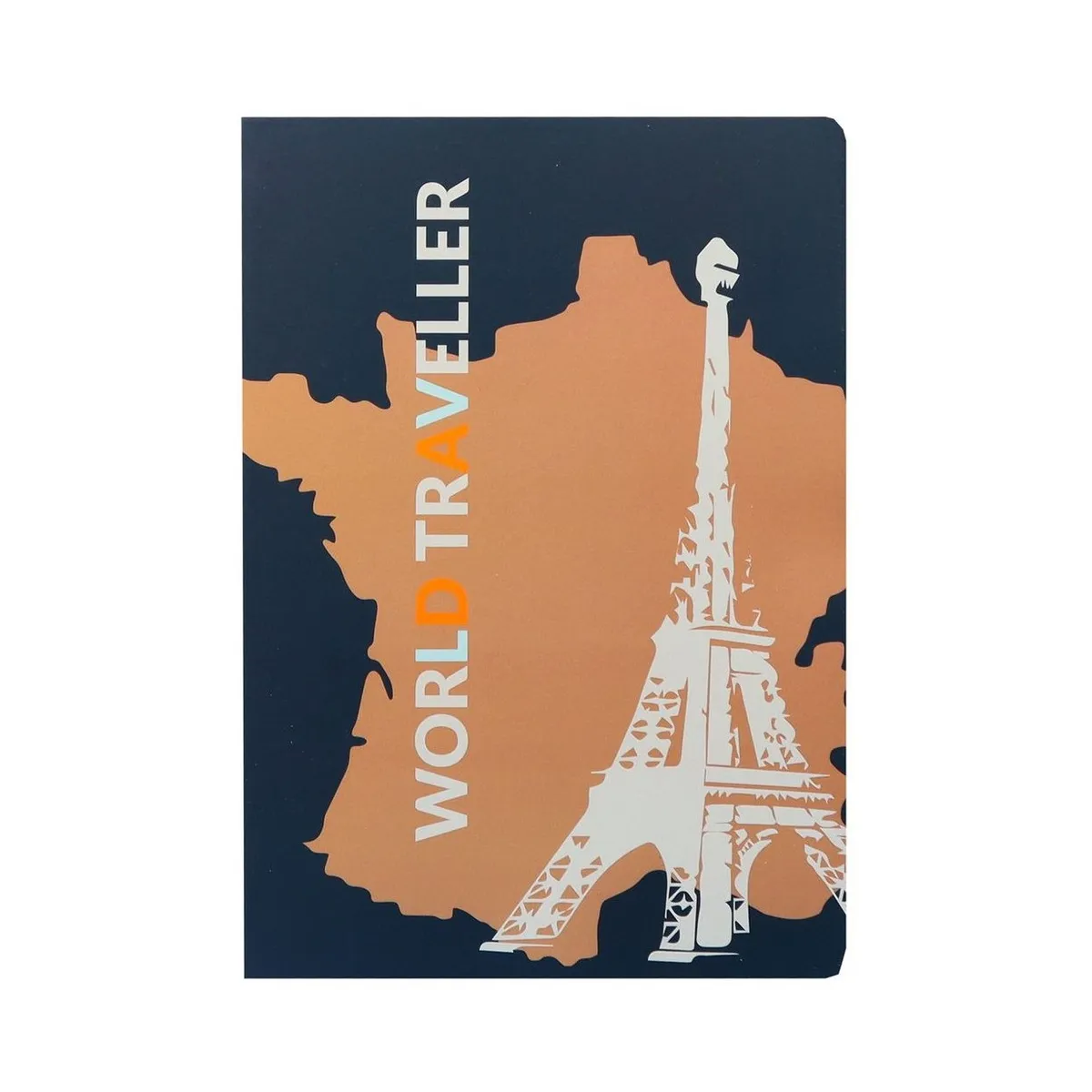 Тетрадка ANCOR Traveller, А5, 48 л., м.квадр. офест 90 г, с ляво поле, корица картон с UV лак