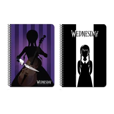 Корица на „Тетрадка със спирала WEDNESDAY, А4, 60 л., линиран офсет 70 г, 2 теми, корица картон"