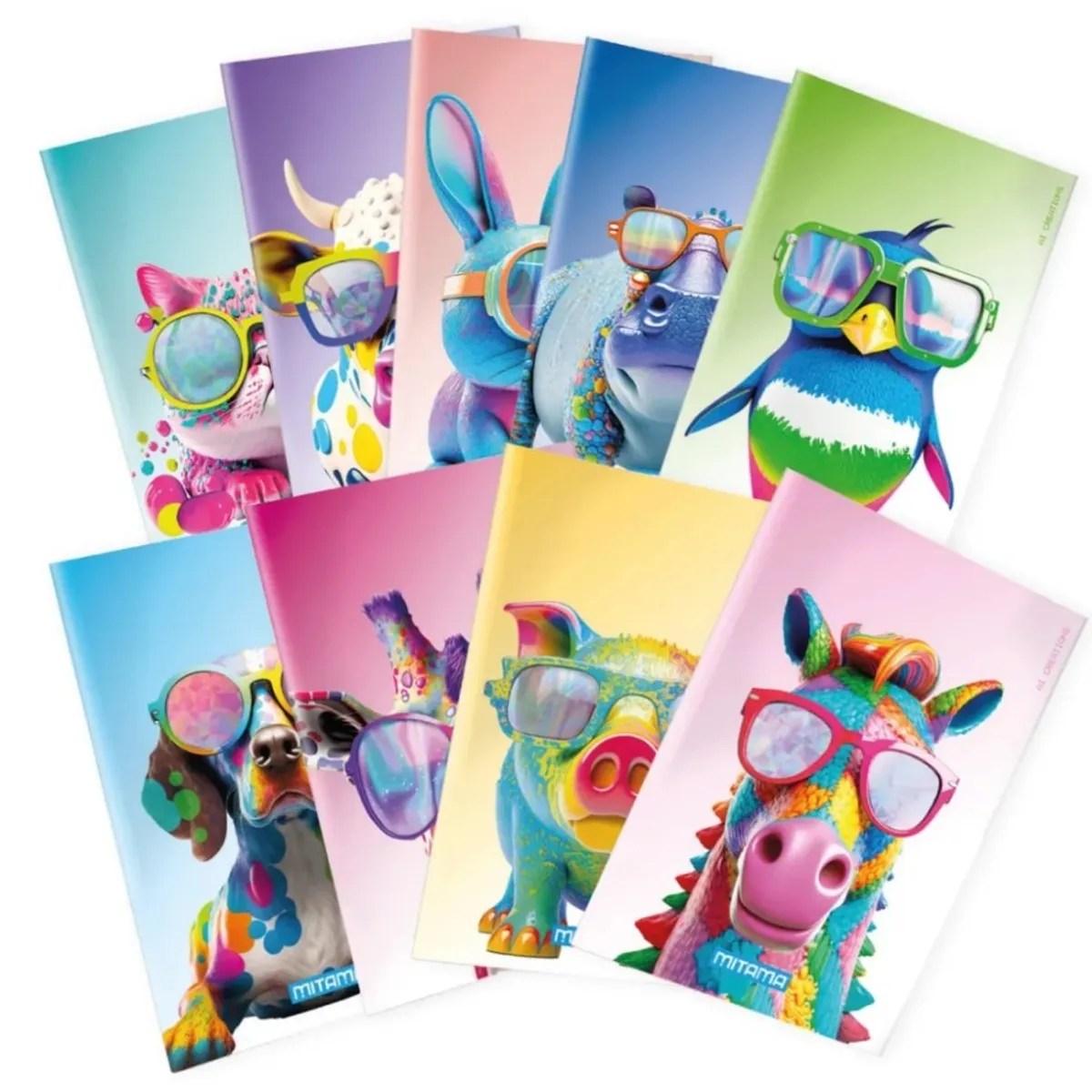 Тетрадка MITAMA Animal, А4, 42 л., линиран офсет 80 г, корица картон 250 г с UV лак