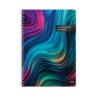 Корица на „Тетрадка със спирала LASTVA Illusion, A5, 100 л., линиран офсет 70 г, корица 300г, мат ламинат,UVлак"