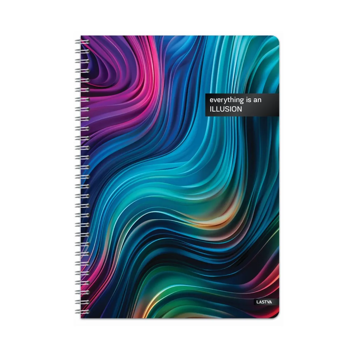 Тетрадка със спирала LASTVA Illusion, A5, 100 л., линиран офсет 70 г, корица 300г, мат ламинат,UVлак
