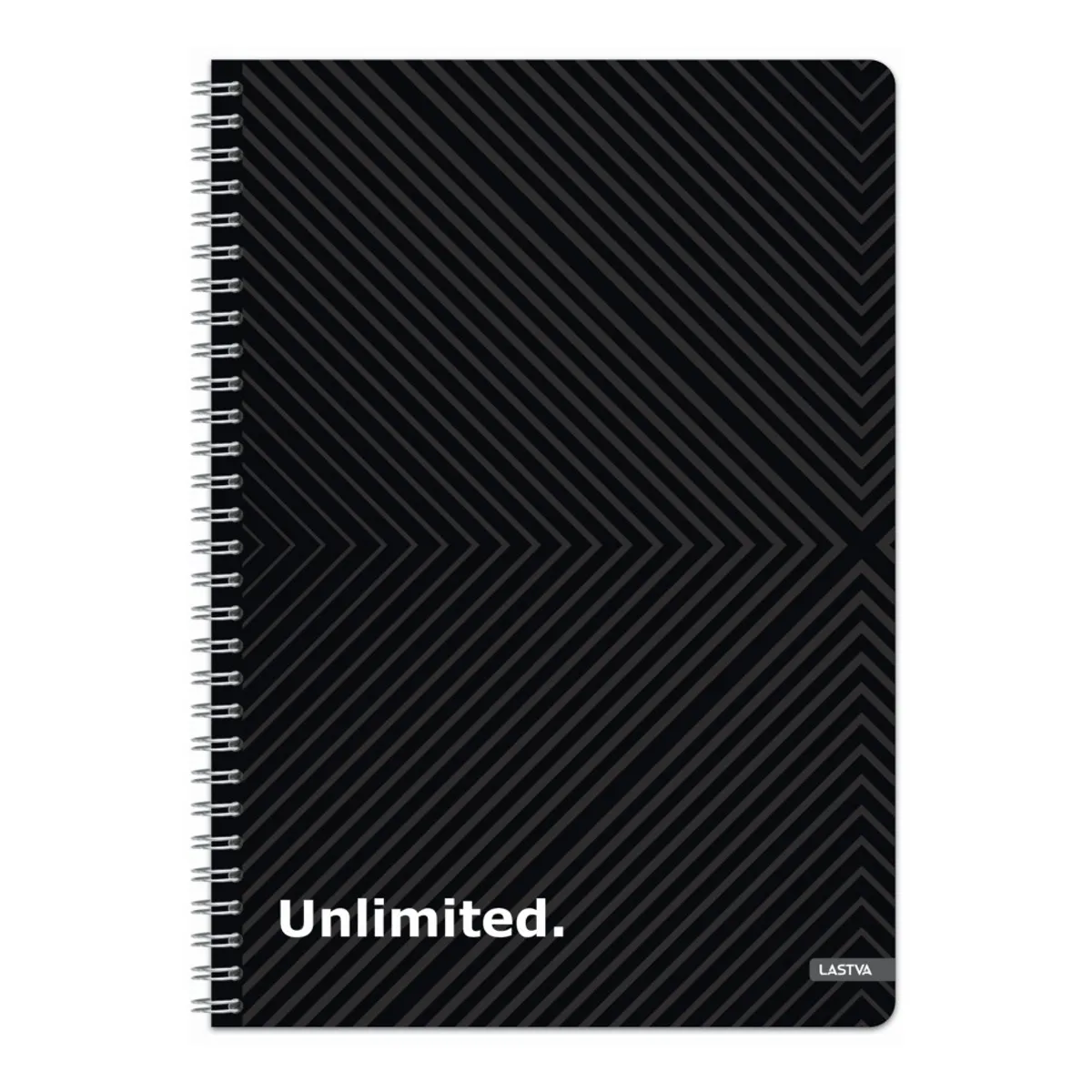 Тетрадка със спирала LASTVA Unlimited, A4, 80 л., линиран офсет 70 г, тв. корица мат ламинат, UV лак