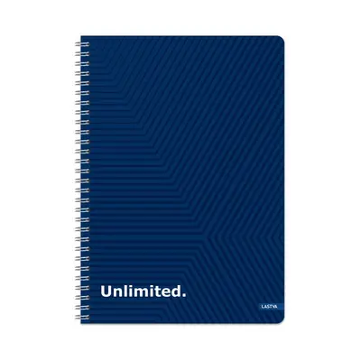 Корица на „Тетрадка със спирала LASTVA Unlimited, A5, 80 л., линиран офсет 70 г, тв. корица мат ламинат, UV лак"