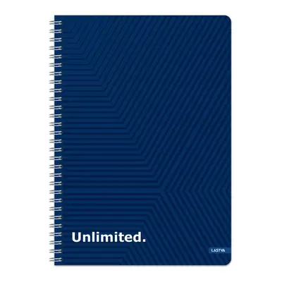 Корица на „Тетрадка със спирала LASTVA Unlimited, A4, 150 л., линиран офсет 70 г, тв. корица мат ламинат,UV лак"