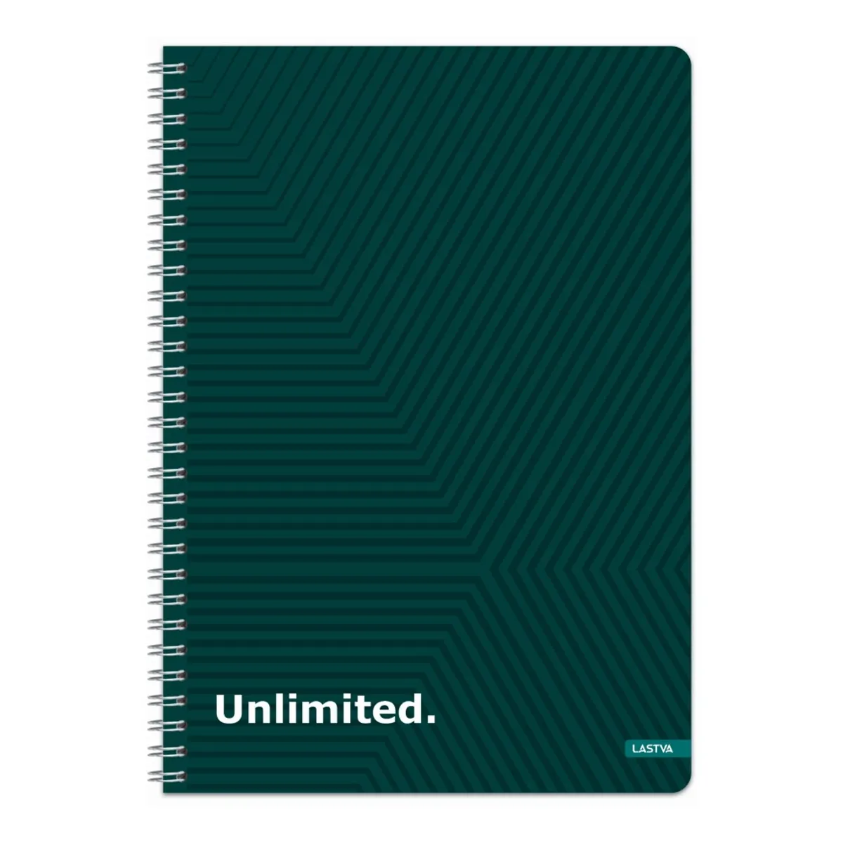 Тетрадка със спирала LASTVA Unlimited, A4, 200 л., линиран офсет 70 г, тв. корица мат ламинат,UV лак