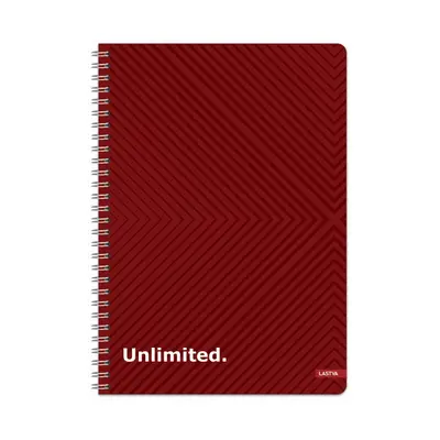 Корица на „Тетрадка със спирала LASTVA Unlimited, A5, 200 л., линиран офсет 70 г, тв. корица мат ламинат,UV лак"