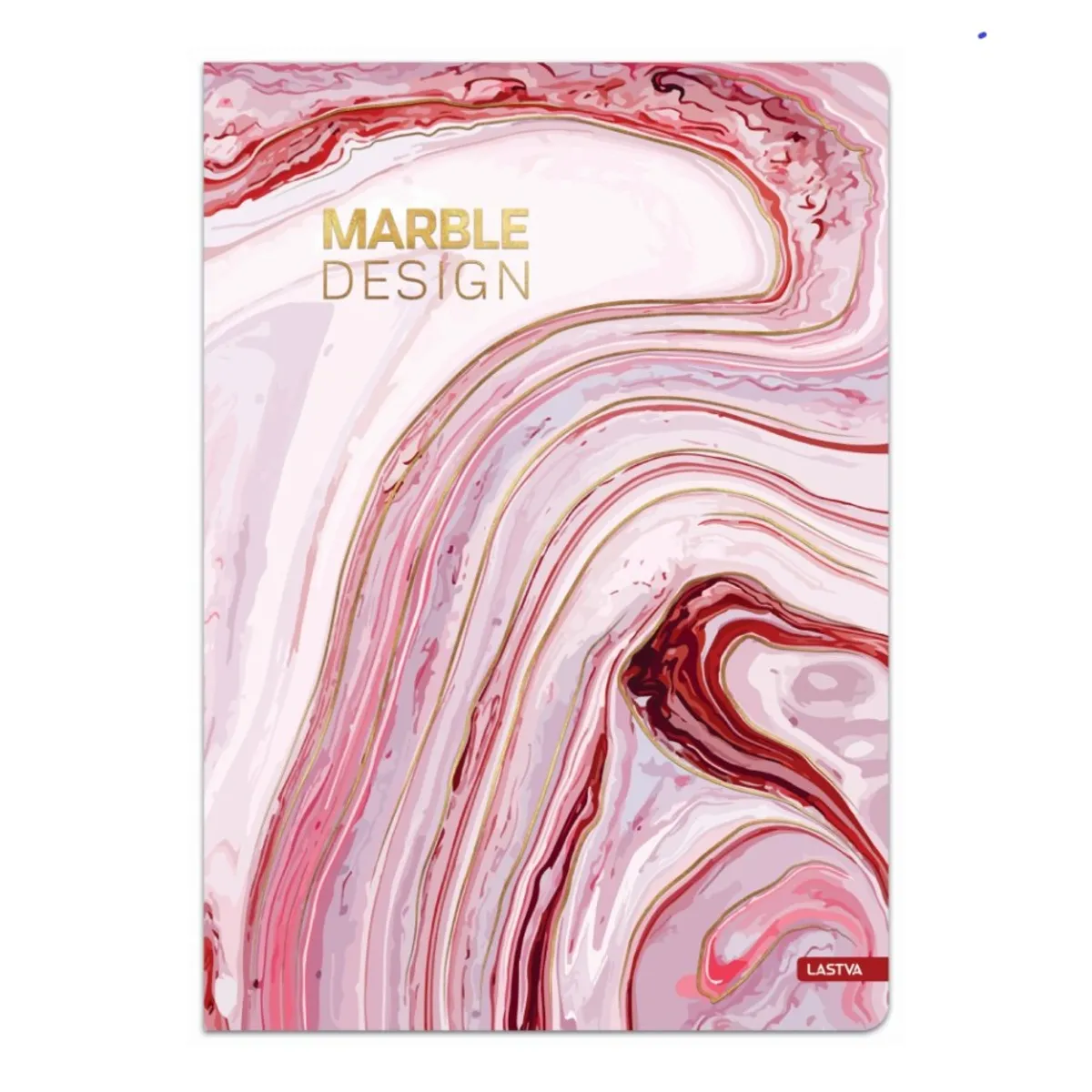 Тетрадка LASTVA Marble, A4, 96 л., линиран офсет 70 г, твърда корица мат ламинат, релефно фолио