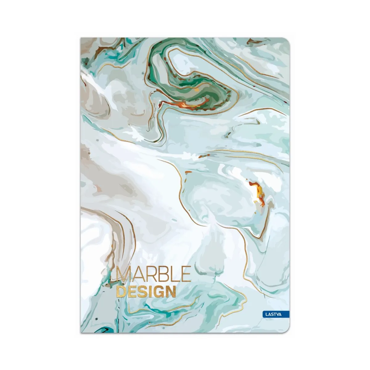 Тетрадка LASTVA Marble, A5, 96 л., линиран офсет 70 г, твърда корица мат ламинат, релефно фолио