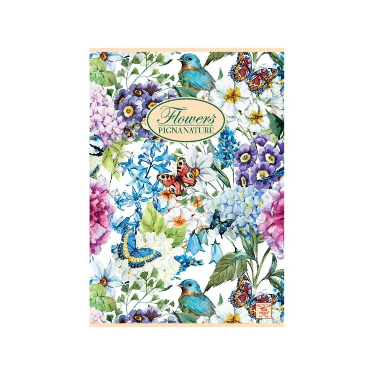 Тетрадка PIGNA Nature Flowers, А5, 42 л., рециклирана хартия, линиран офсет 80 г,корица картон 225г