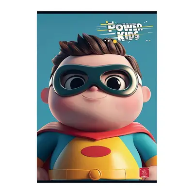 Корица на „Тетрадка PIGNA Power Kids, А4, 42 л., линиран офсет 80 г, корица картон 200 г, UV лак"