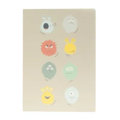 Корица на „Тетрадка ANCOR Monsters, А4, 48 л., линиран офсет 90 г, с ляво поле, корица картон с PP подвързия"