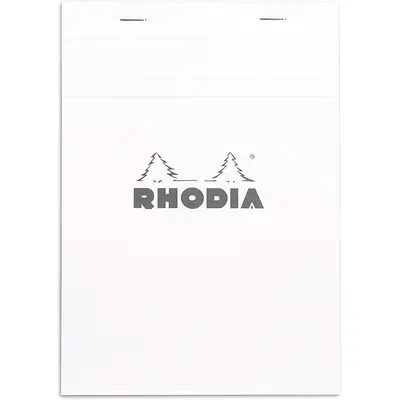 Корица на „Пад с телчета RHODIA White N°16 16201C, А5, 80 л., офсет с точки 80 г, микроперфорация"