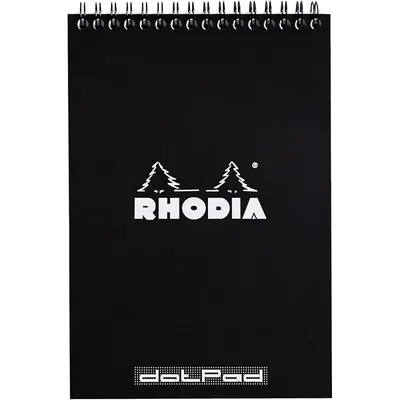 Корица на „Пад със спиралаRHODIA Black 165039C, А5, 80 л., офсет с точки 80 г, микроперфорация"