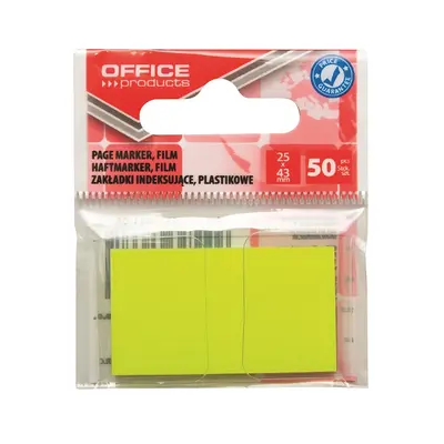 Корица на „Самозалепващи индекси OFFICE PRODUCTS, PP, 25х43 мм, 50 л., неоново жълти"