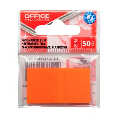 Корица на „Самозалепващи индекси OFFICE PRODUCTS, PP, 25х43 мм, 50 л., неоново оранжеви"