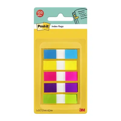 Корица на „Самозалепващи индекси Post-it, PVC, 11.9x43.2 мм, 5x20 л., микс, неонови"