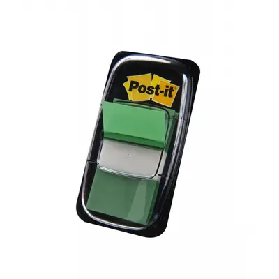 Корица на „Самозалепващи индекси с диспенсър Post-it, PVC, 25х43 мм, 50 л., зелени"