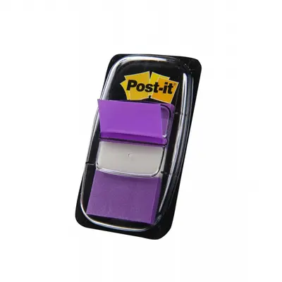 Корица на „Самозалепващи индекси с диспенсър Post-it, PVC, 25х43 мм, 50 л., лилави"