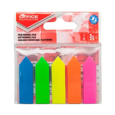 Корица на „Самозалепващи индекси OFFICE PRODUCTS, стрелка, PP, 45х12 мм, 5х25 л., микс"