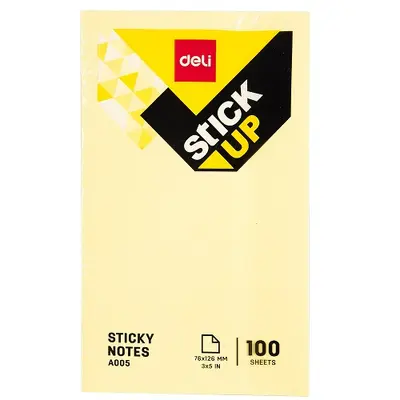Корица на „Самозалепващи листчета Deli Stick Up EA00553, 76х126 мм, 100 л., пастелно жълти"