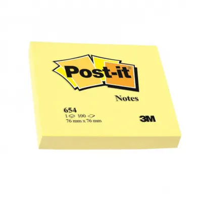Корица на „Самозалепващи листчета Post-it Canary Yellow, 76х76 мм, 100 л., пастелено жълти, PEFC хартия"