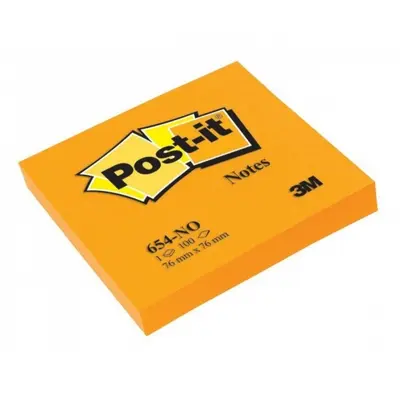 Корица на „Самозалепващи листчета Post-it, 76х76 мм, 100 л., неоново оранжеви, PEFC хартия"