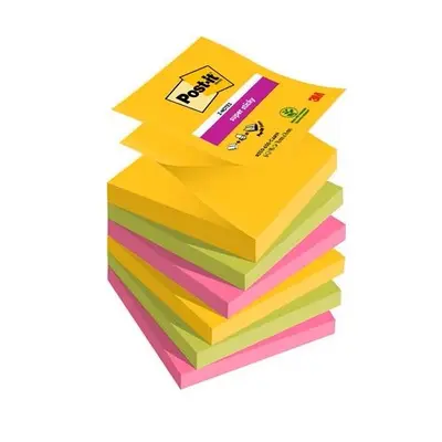 Корица на „Самозалепващи листчета Post-it Super Sticky Z-notes Carnaval, 76х76 мм, 6х90 л., микс, PEFC хартия"