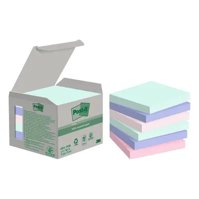 Корица на „Самозалепващи листчета Post-it Recycled, 76x76 мм, 6х100 л., микс, пастелни, PEFC хартия"
