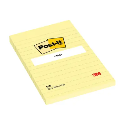 Корица на „Самозалепващи листчета линирани, Post-it Large, 101х152 мм, 100 л., пастелно жълти, PEFC хартия"