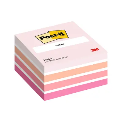 Корица на „Самозалепващо кубче Post-it Pink, 76х76 мм, 450 л., микс, розово, PEFC хартия"