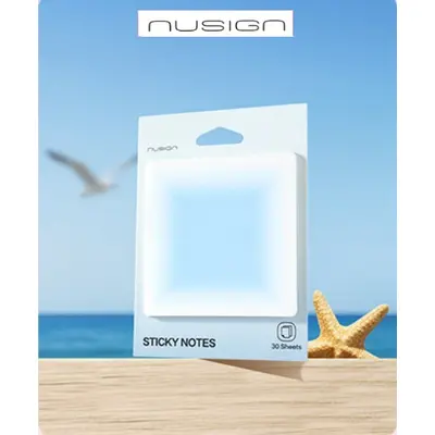 Корица на „Самозалепващи листчета Nusign Sunshine Whisper ENS326, 70х70 мм, 30 л., небесно сини"