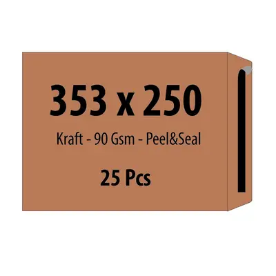 Корица на „Самозалепващ плик ZRS, B4, 250х353 мм, тип джоб, с лента, 90 г, кафяв крафт, 25 бр."