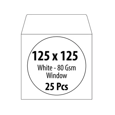 Корица на „Плик за CD ZRS, 125х125 мм, с прозорец, 80 г, бял, 25 бр."