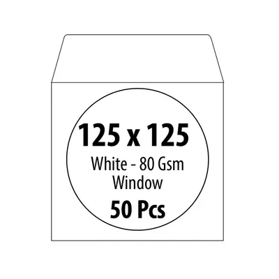 Корица на „Плик за CD ZRS, 125х125 мм, с прозорец, 80 г, бял, 50 бр."