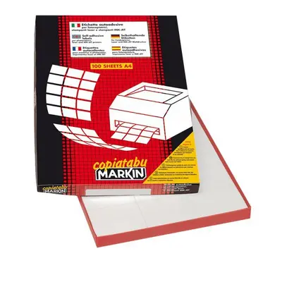 Корица на „Самозалепващи етикети MARKIN Laser/Copier/Inkjet, бели, А4, 105х148 мм, 4 бр./л., 100л."