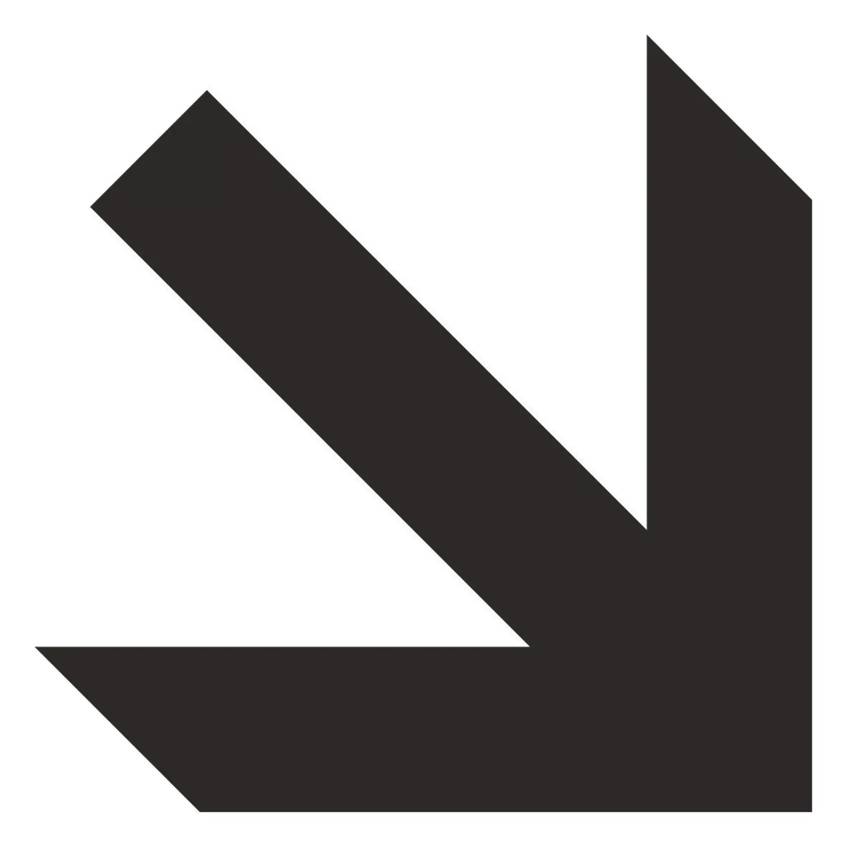 Самозалепващ знак APLI, с пиктограма Стрелка надолу, 11.4х11.4 см