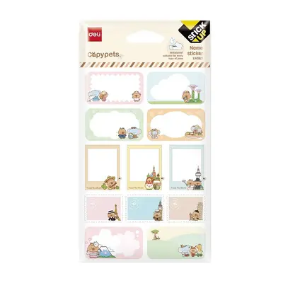 Корица на „Стикери за име Deli StickUp Capypets EA963, винилови, 110x165мм, 2 л."