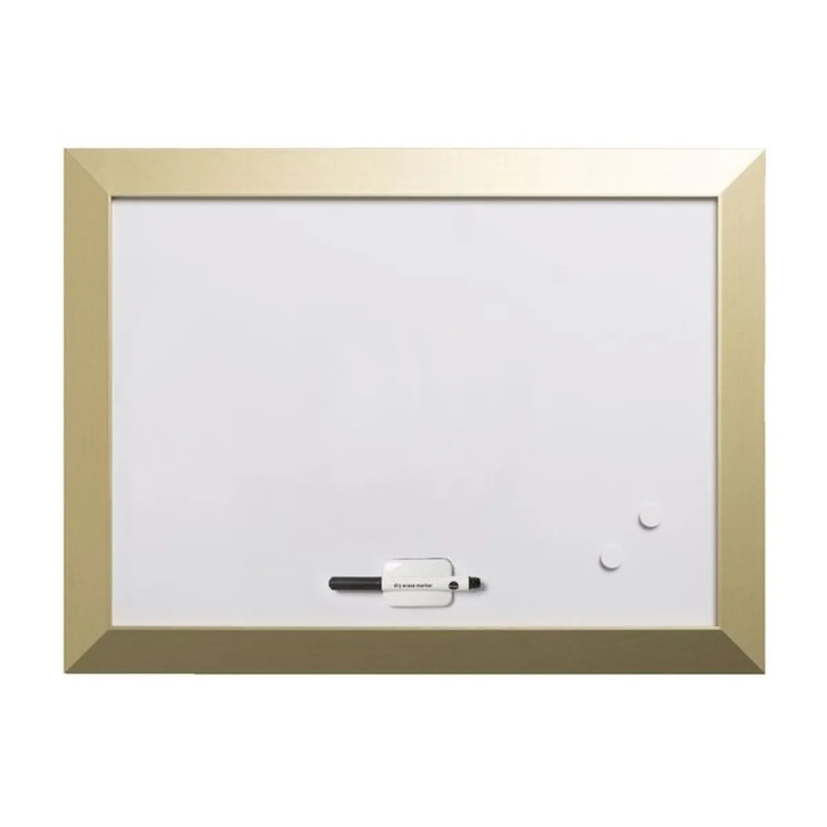 Бяла магнитна дъска Bi-Office KAMASHI Gold, 900х600 мм, златиста широкопрофилна рамка