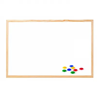 Корица на „Бяла магнитна дъска Bi-Office Essential, 900x600 мм, дървена рамка"