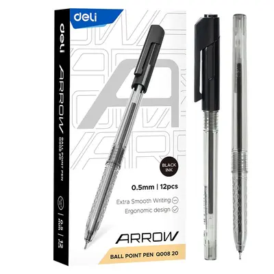 Корица на „Химикалка Deli Arrow EQ00820, 0.5 мм, черна"