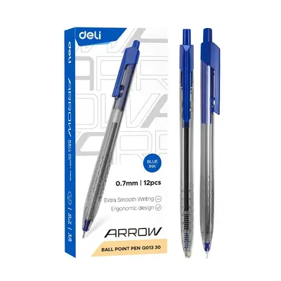 Корица на „Автоматична химикалка Deli Arrow EQ01330, 0.7 мм, синя"