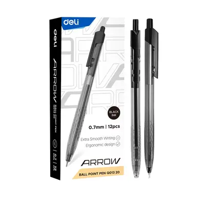 Корица на „Автоматична химикалка Deli Arrow EQ01320, 0.7 мм, черна"