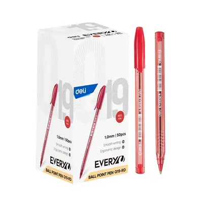 Корица на „Химикалка Deli EveryU EQ19-RD, 1 мм, червена"