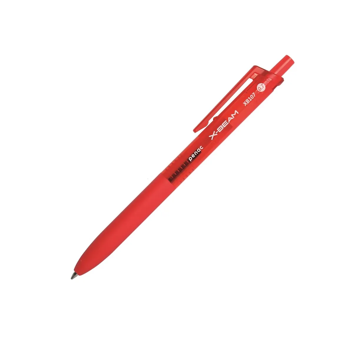 Автоматична химикалка Penac X-BEAM XB107, с грип, 0.7 мм, червена