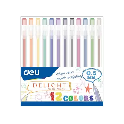 Корица на „Комплект гелови химикалки Deli Delight EG119-12C, 0.5 мм, 12 цвята"