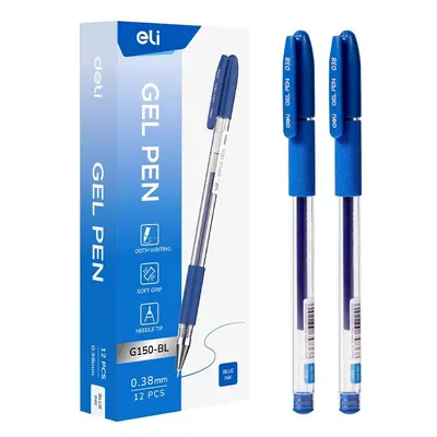 Корица на „Гелова химикалка Deli EG150-BL, с грип, 0.38 мм, синя"
